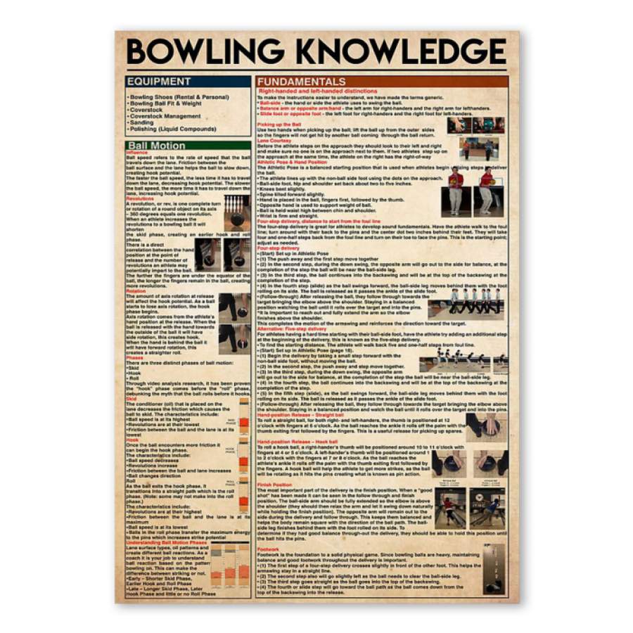 Bowling Knowledge Custom Design Gift For Bowling Lovers Poster