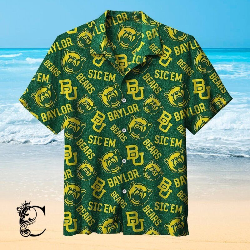 Baylor University Bears Logo Design L Hawaiian Shirt