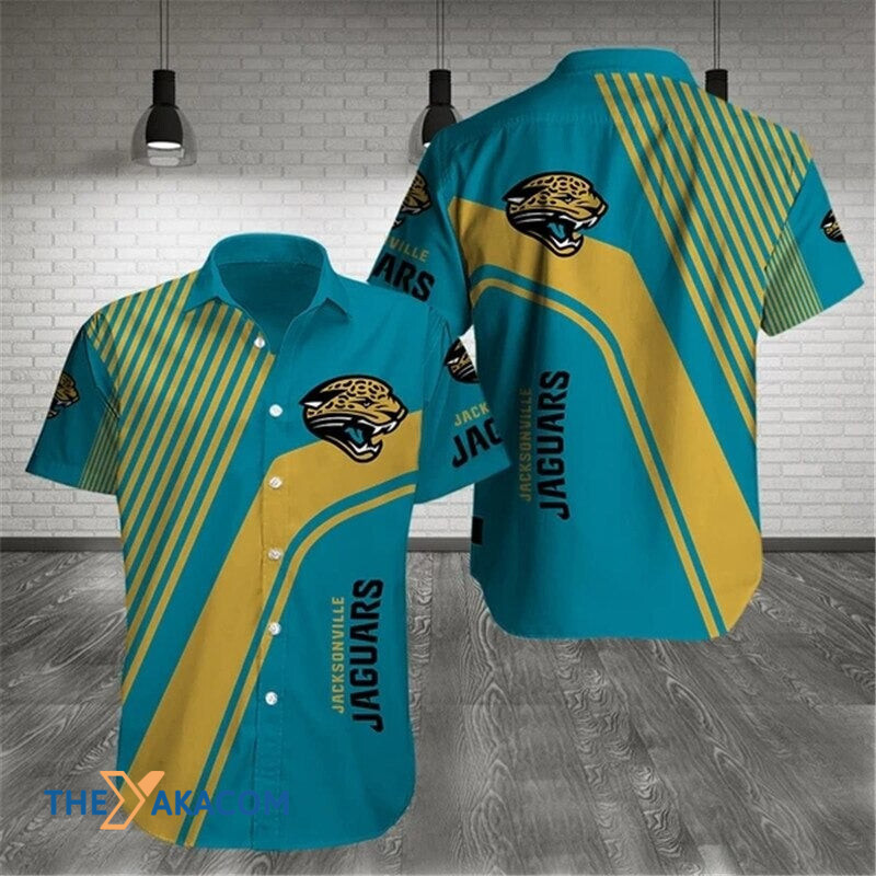 Jacksonville Jaguars Nfl Team Gift For Fan Pattern Stripe Short Sleeve Hawaii Shirt Ha70426