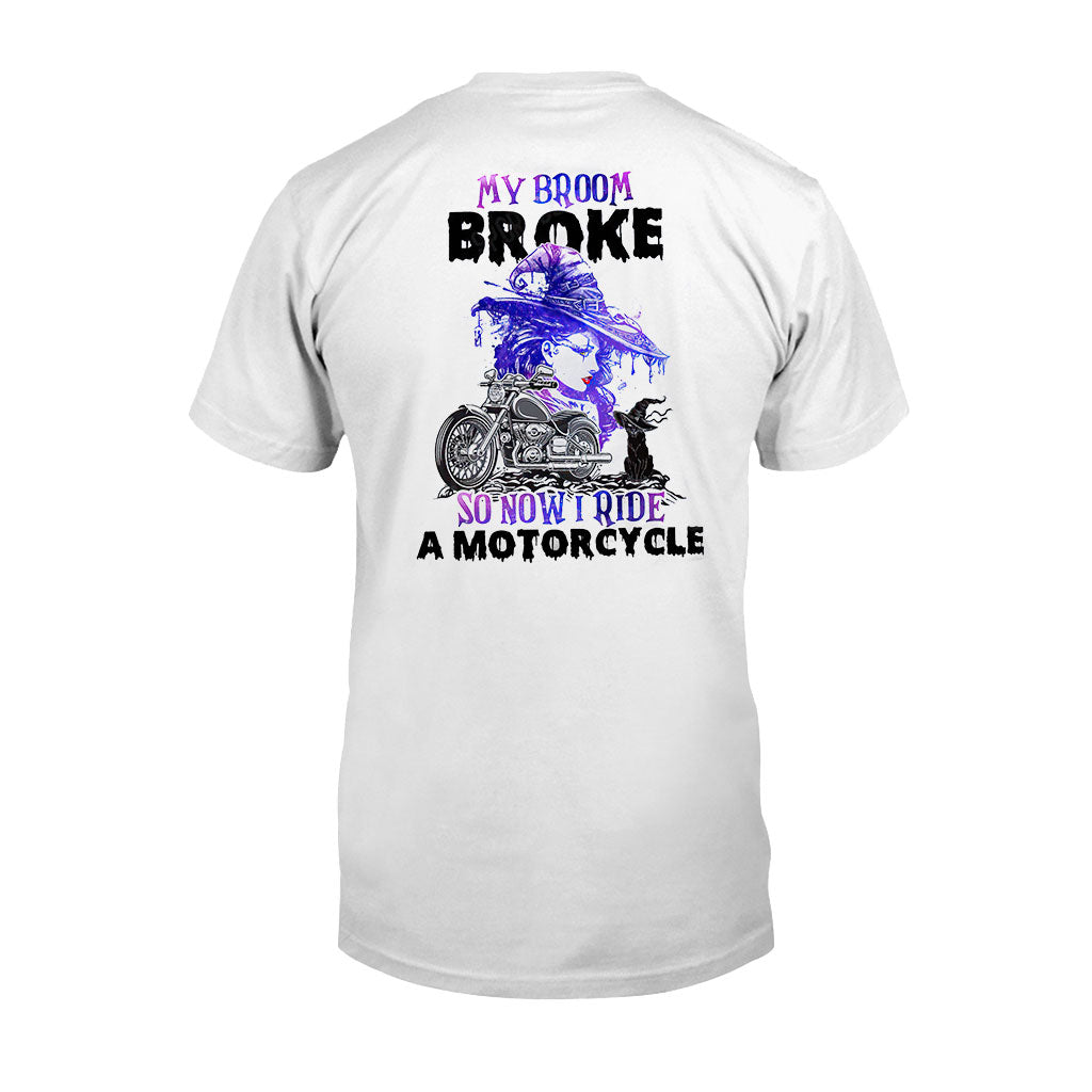 My Broom Broke Halloween  – Biker T-Shirt And Hoodie