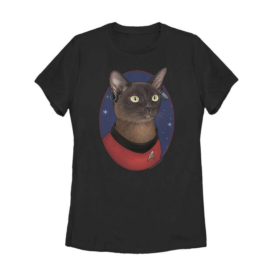 Star Trek Women’s Uhura Cat Portrait  T Shirt