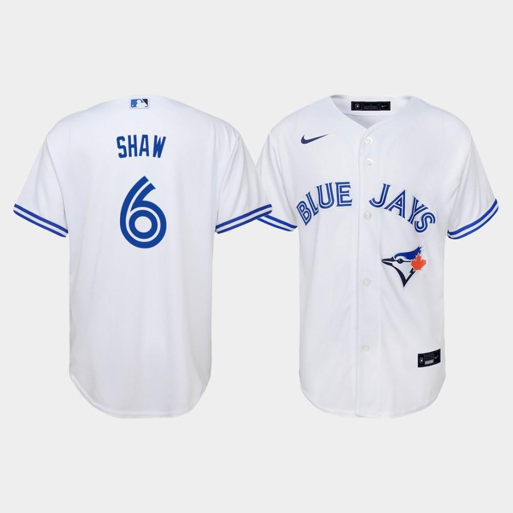 Youth Toronto Blue Jays Travis Shaw 6 White Home Jersey