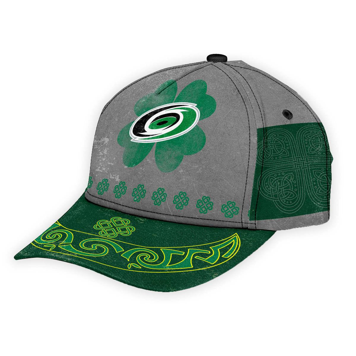 Gearhumans 3D Carolina Hurricanes St Patrick Day Custom Hat