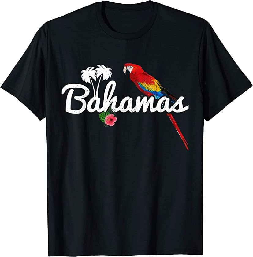 Bahamas Parrot Tropical Plants Bahamian Vintage Bahamas T-Shirt