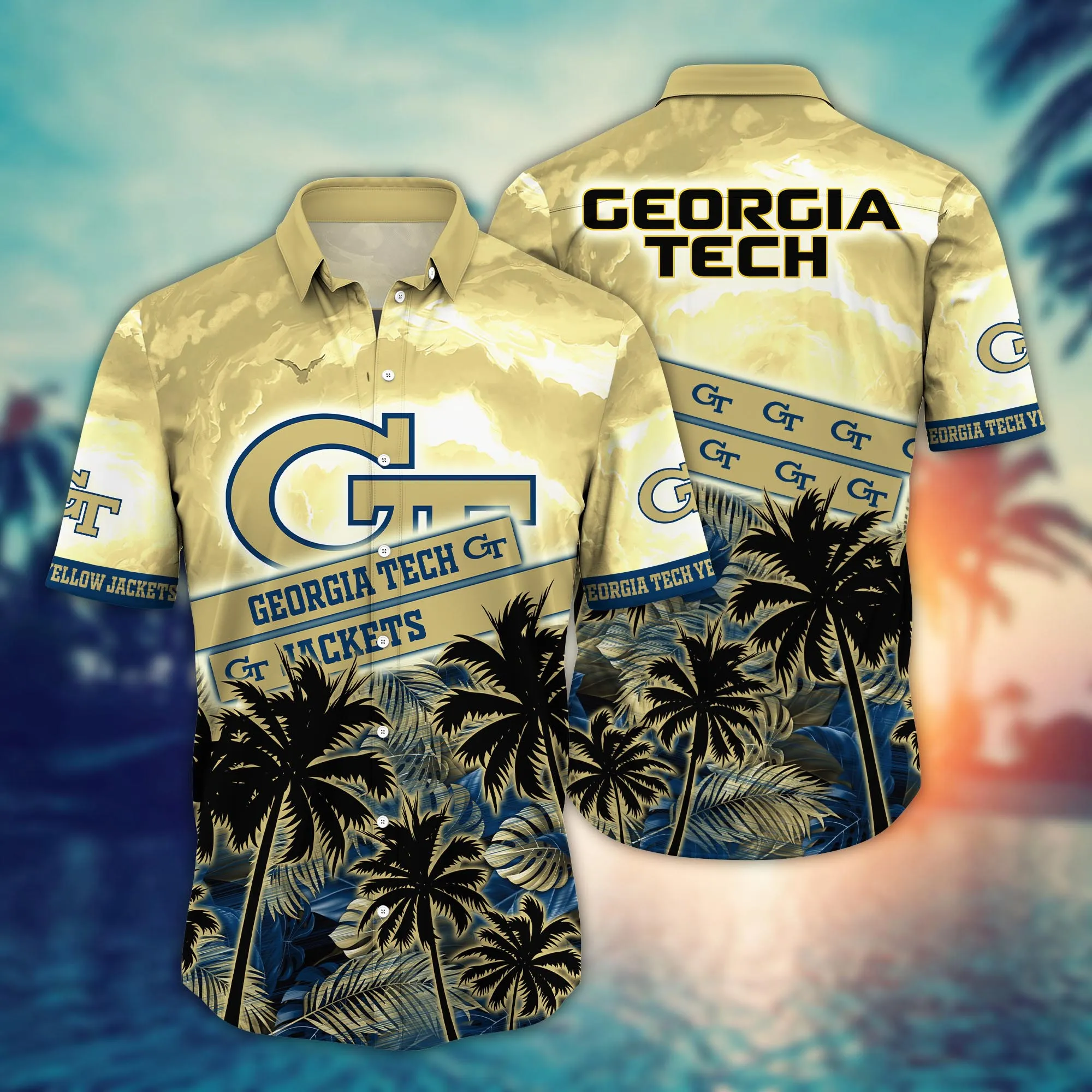 Georgia Tech Yellow Jackets NCCA Hawaiian Shirt Breezy Aloha Shirt