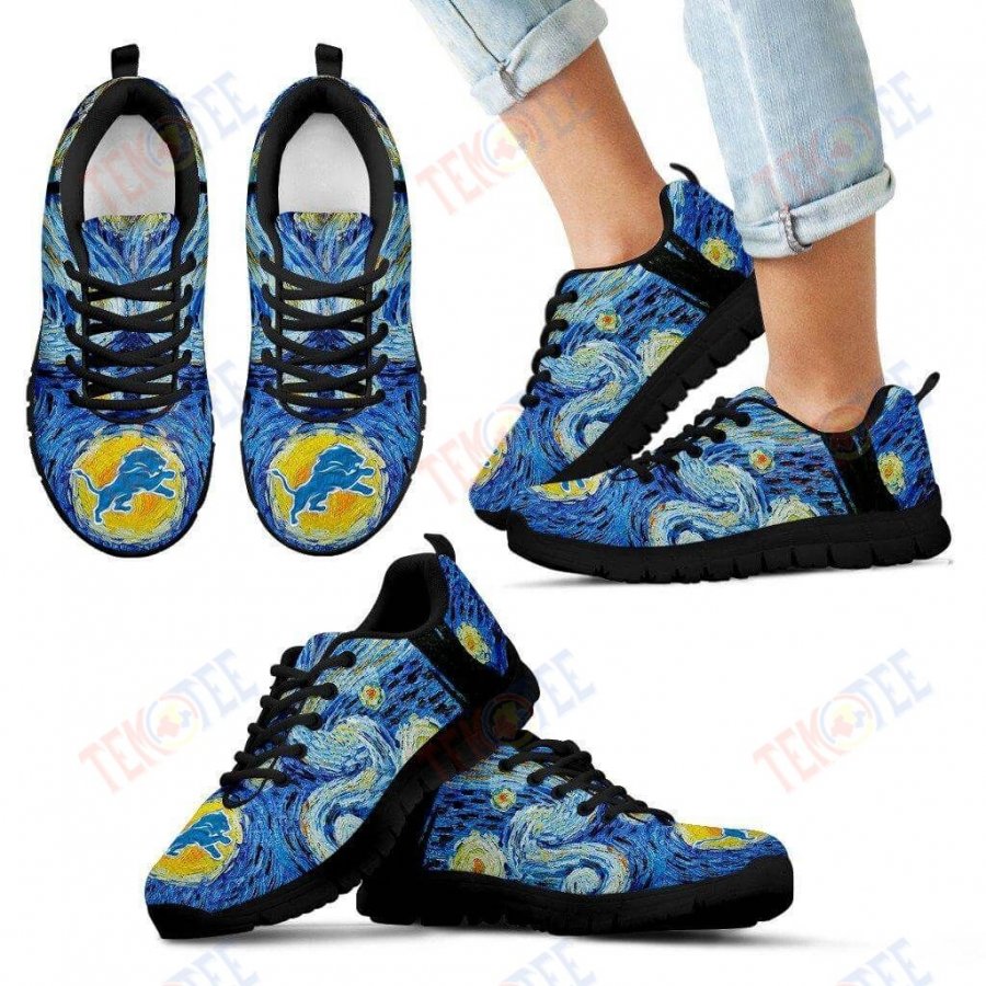 Mens Womens Detroit Lions Sneakers Sky Style Art Nigh Exciting Running Shoes For Men Women TDT894