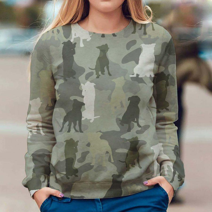 Staffordshire Bull Terrier – Camo – Premium Dog Christmas Ugly Sweatshirt, Dog Ugly Sweater