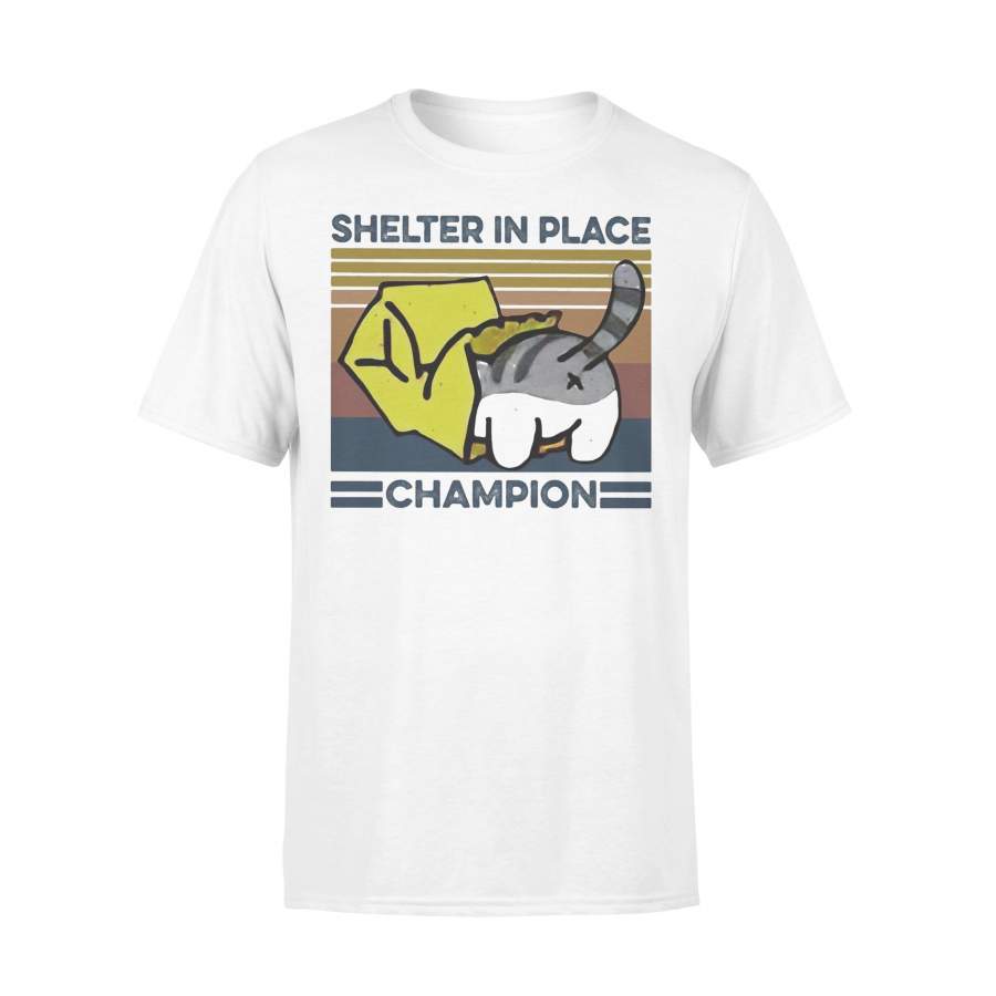 Cat Shelter In Place Champion Vintage T-shirt