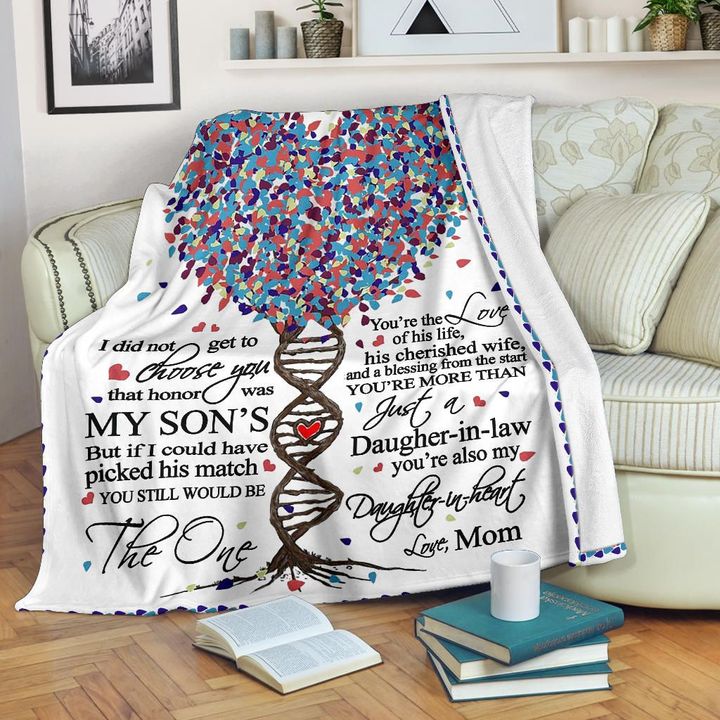 To My Daughter In Law Blanket Love Heart Tree Fleece Blanket Seasonal Gift For Daughter In Law From Mom Birthday Gift Home Decor Bedding Couch Sofa Soft