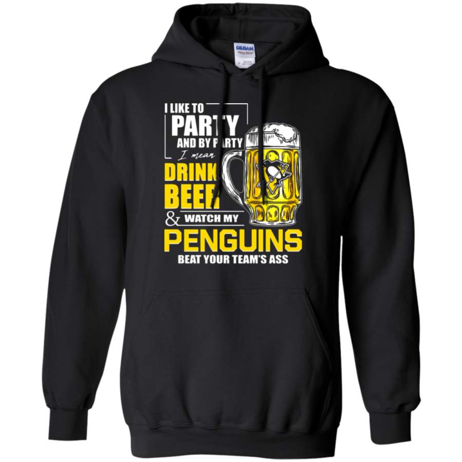 AGR I Like To Drink Beer & Watch My Pittsburgh Penguins Ice Hockey Hoodie