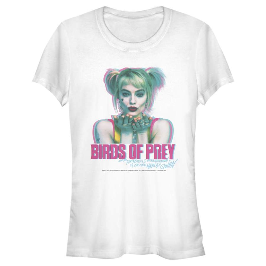 Birds of Prey Junior’s Harley Quinn Blur  T Shirt