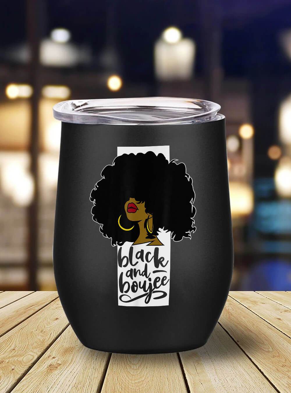 African American Tumbler Black And Boujee Afro Roots Queen Dope Women Melanin Gift Stainless Steel Wine Tumbler Mug Afrocentric Inspired Gifts BPS6504