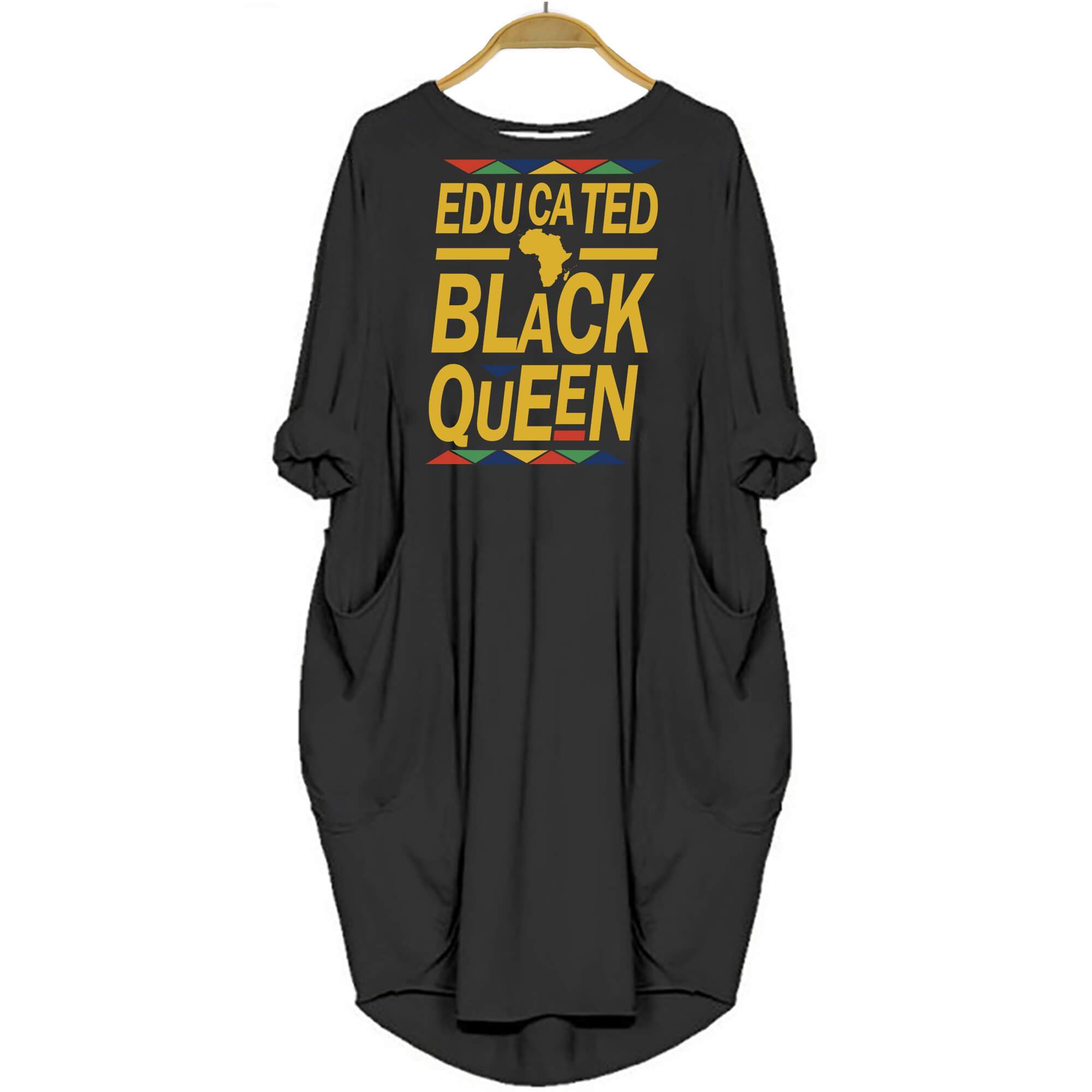 Educated Black Queen Shirt Afro Women Summer Dress Melanin Women Black History Month