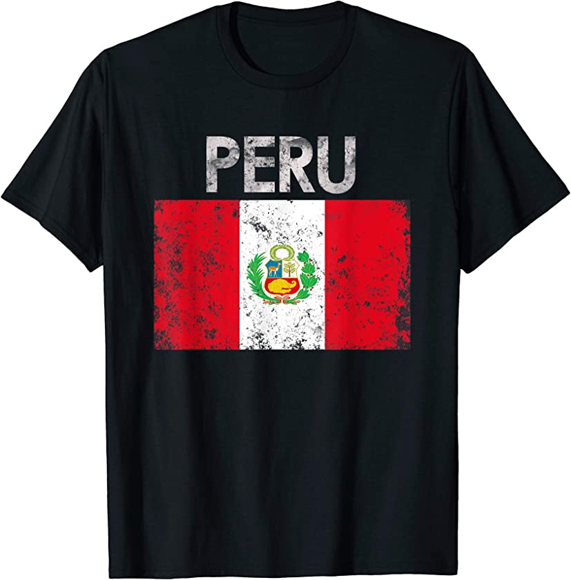 Vintage Peru Peruvian Flag Pride Gift T-Shirt