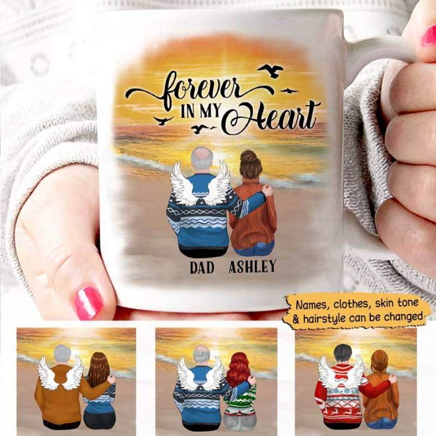 Dad Forever In My Heart Memorial Personalized AOP Mug