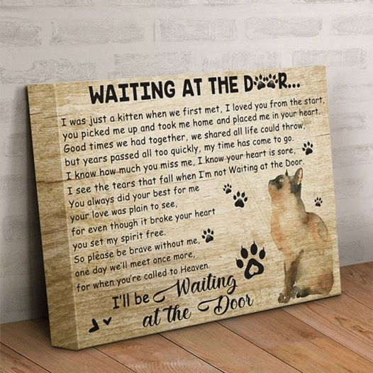 Cat Waiting At The Door I Was A Kitten When We First Met I Loved You From The Start Home Living Room Wall Decor Horizontal Poster Canvas Y97