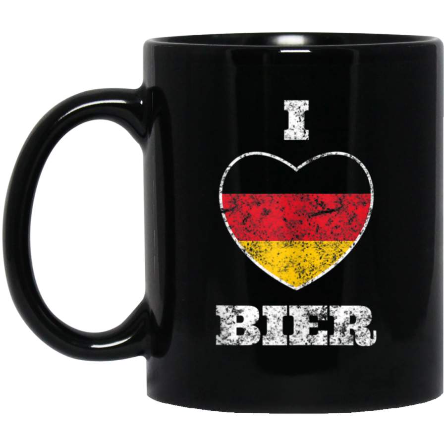 Vintage Oktoberfest I Love Bier Beer Drinking German Black Mug