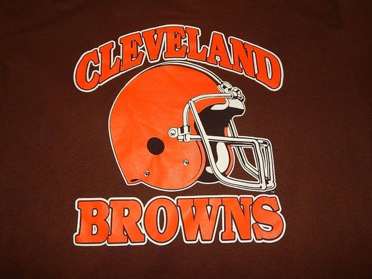 1980S Vintage Cleveland Browns Trench Single Stitch Shirt