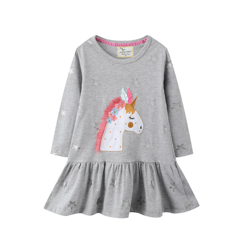 Jumping Meters New Arrival Girls Princess Frocks With Bunny Embroidery Toddler Kids Clothes Autumn Spring Clouds Print Dresses alx