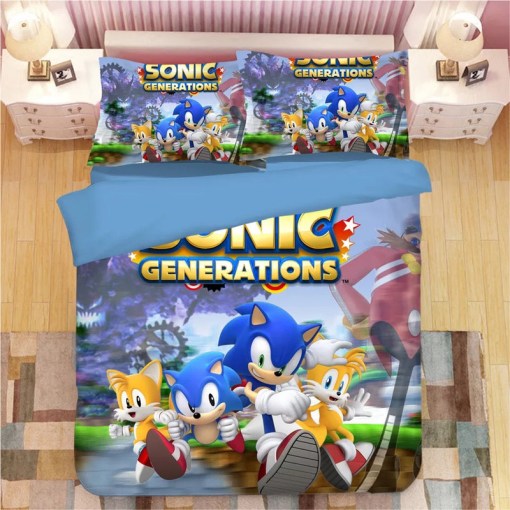 Sonic The Hedgehog 16 Duvet Cover Pillowcase Home Decor 3D Bedding Set 4711