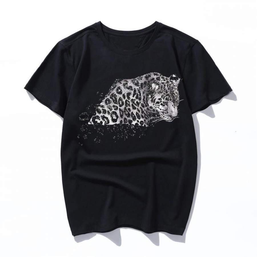 cosmic leopard t shirt women men kawaii t-shirt womens mens short sleeve t shirts graphic Printed tees harajuku girls black tops