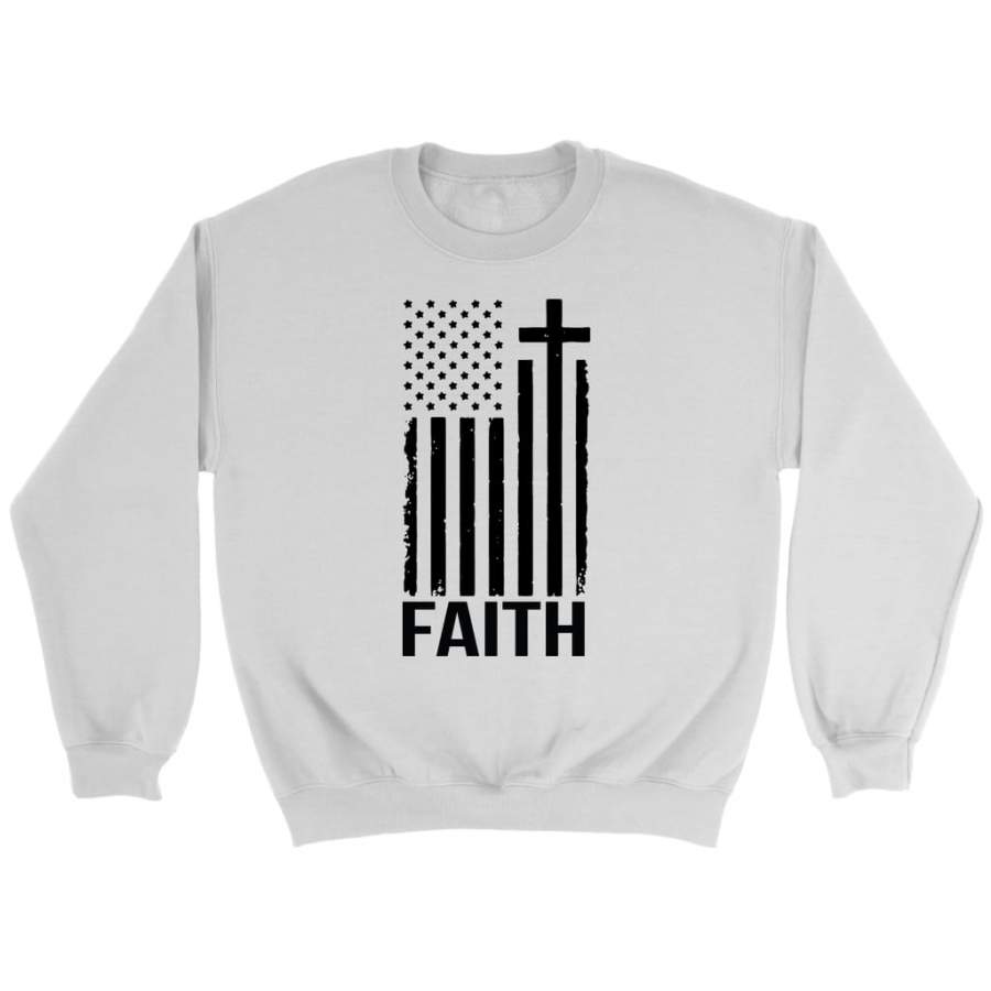 Faith cross and American flag sweatshirt