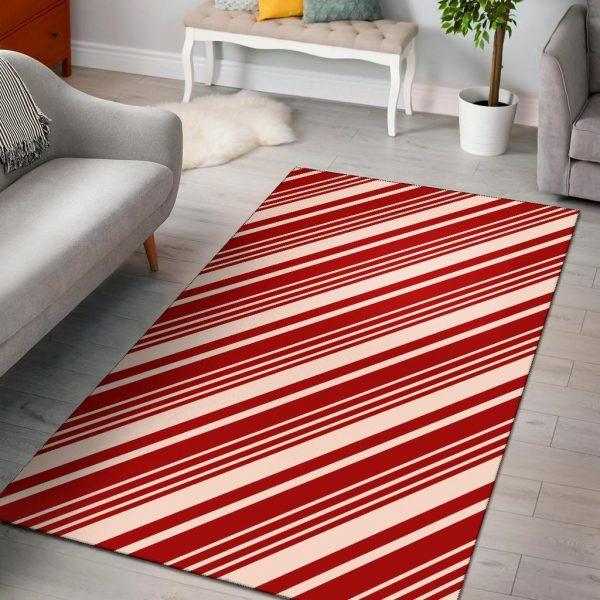 Print Pattern Candy Cane Home Decor Rectangle Area Rug