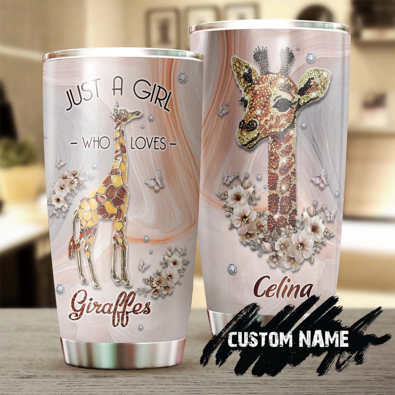 Giraffe Jewelry Style Just A Girl Who Loves Giraffe Personalized Tumbler-Gift For Giraffe Lover-Birthday Gift Christmas Gift For Her Him