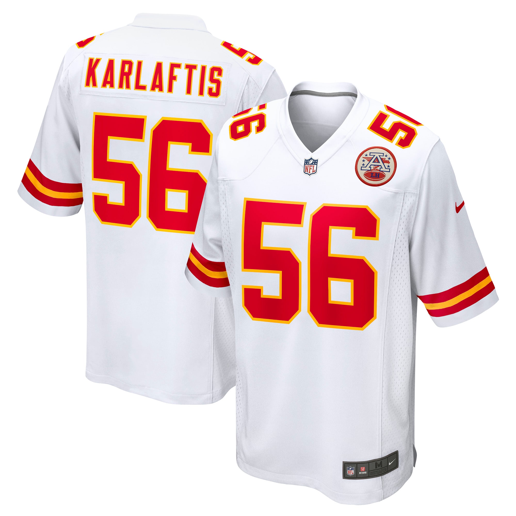 Men’s Kansas City Chiefs George Karlaftis White Away Game Player Jersey