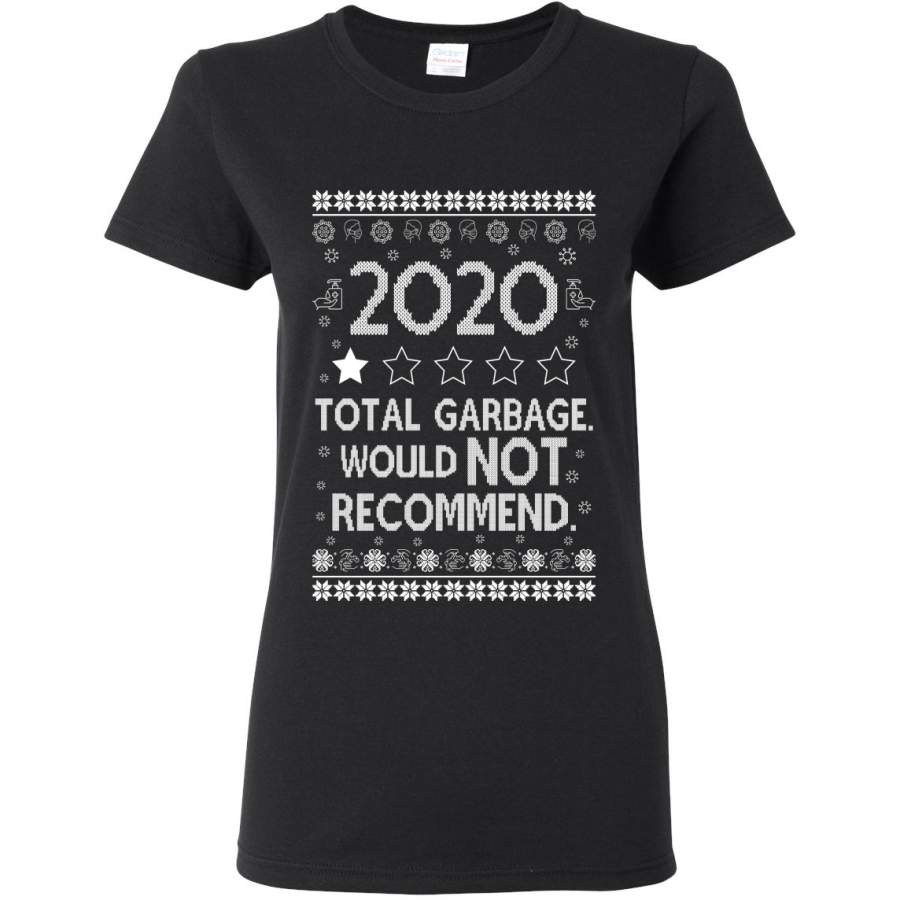 2020 Total Garbage Would not Recommend Ugly Christmas Sweater Christmas Womens Graphic T-Shirt