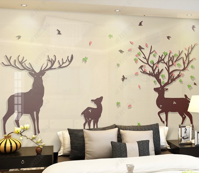 3D Hand Drawn Animal Elk Wall Mural Wallpaper Lqh 305