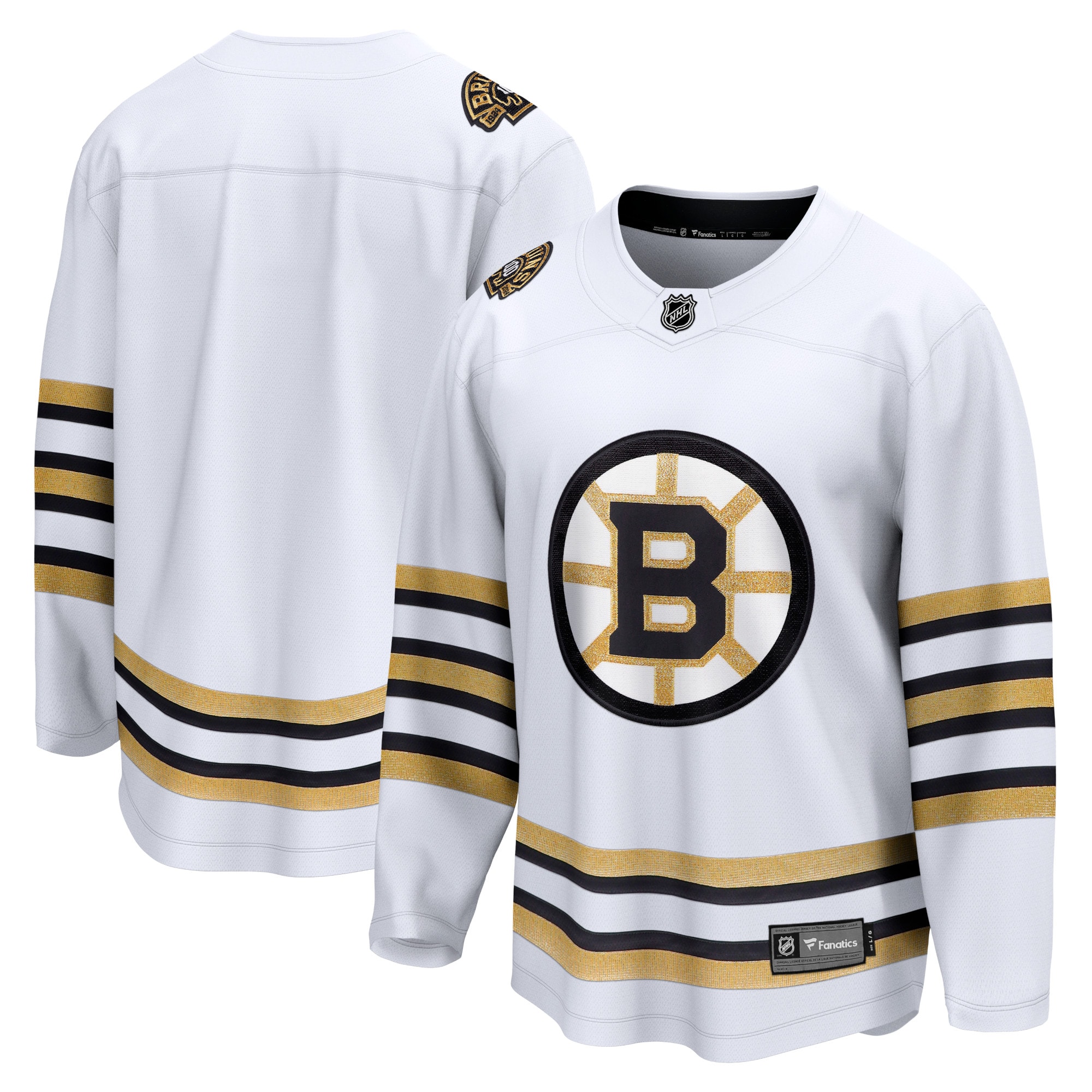 Boston Bruins Branded 100th Anniversary Premier Breakaway Jersey – White