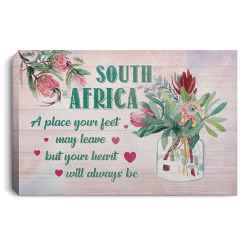 South Africa A Place Your Feet May Leave But Your Heart Will Always Be Framed Wall Art Canvas