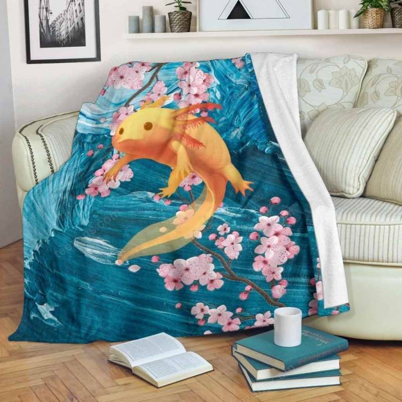 Axolotl Gold Premium Fleece Blanket