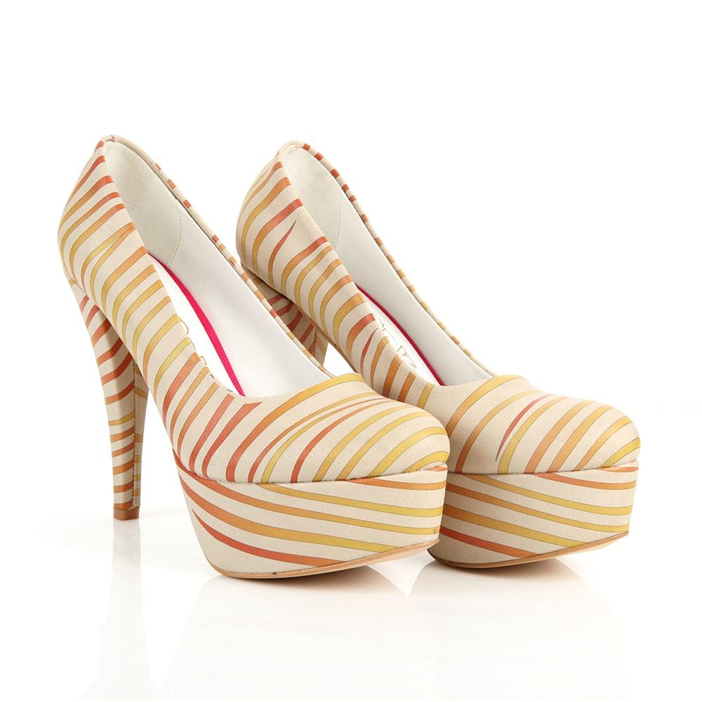 Striped Heel Shoes Plt2035