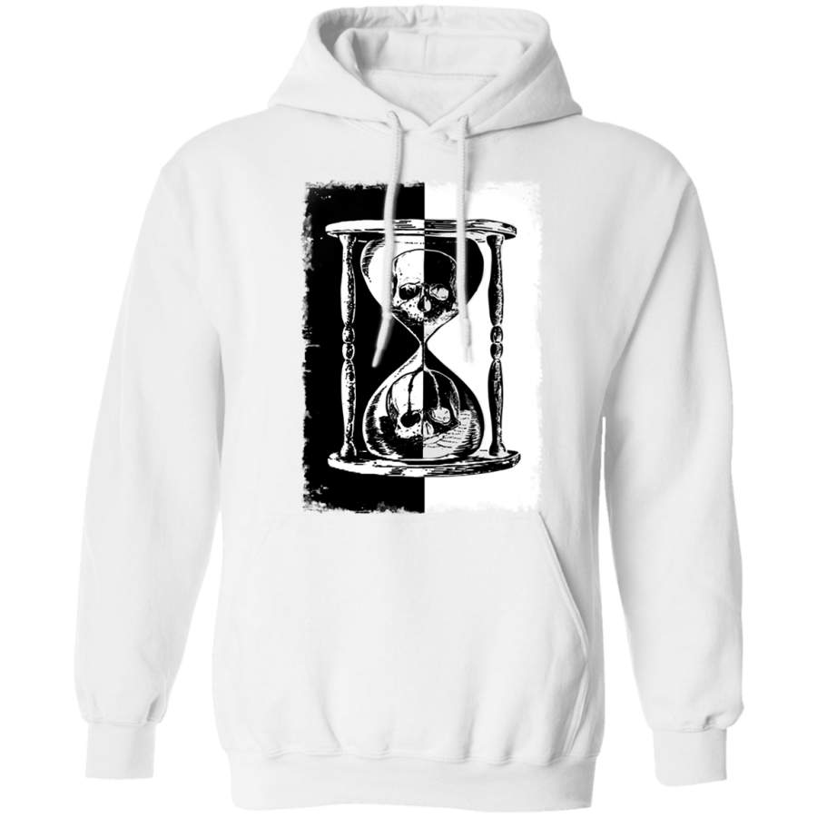 Unus Annus Hoodie Skull With Hourglass Black And White Custom Hoodies For Men