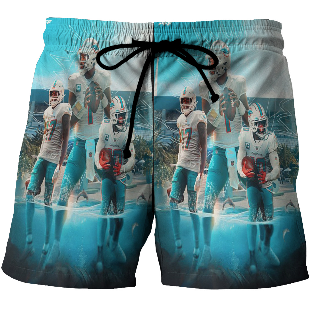 Miami Dolphins Players5 3D All Over Print Summer Beach Hawaiian Short