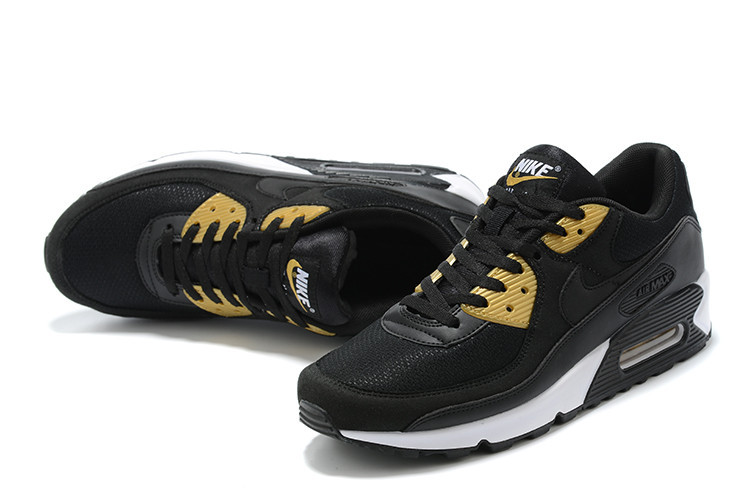 Nike Air Max 90 ‘Black Metallic Gold’ Men Shoes Sneakers SNK644689256