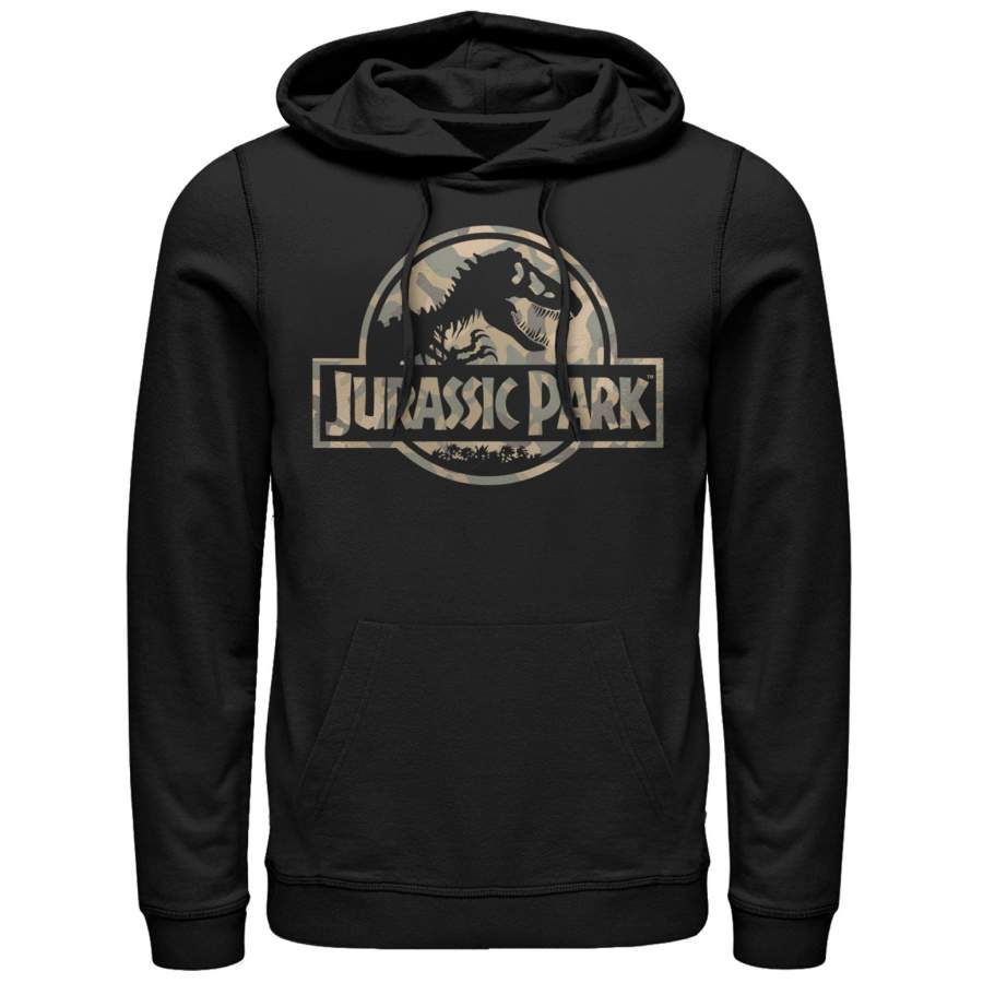 Jurassic Park Men’s Camo Logo  Lightweight Hoodie