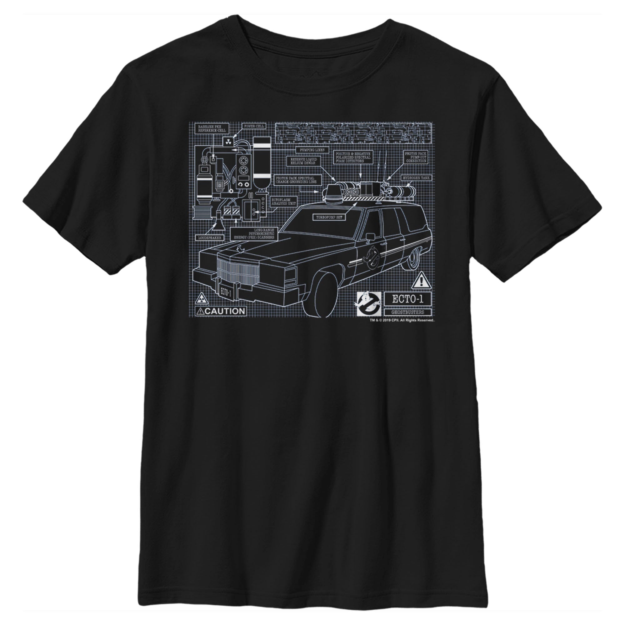 Boy’S Ghostbusters Ecto-1 Blueprint T-Shirt