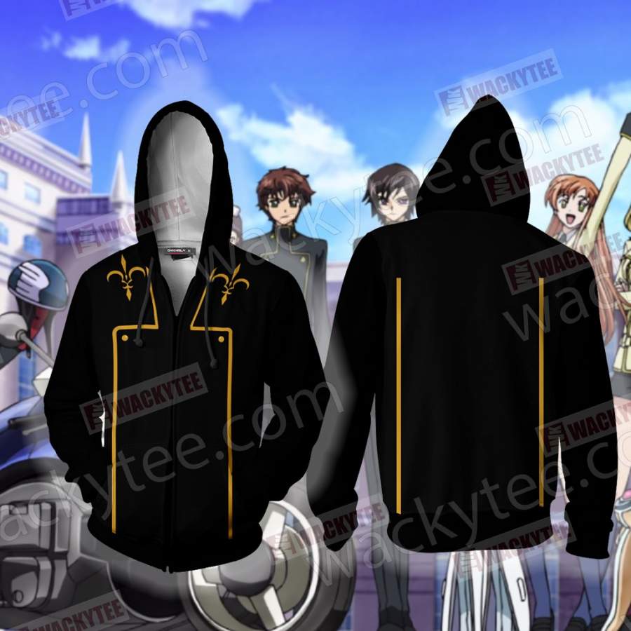 Code Geass Ashford Academy Male Uniform Cosplay Zip Up Hoodie Jacket