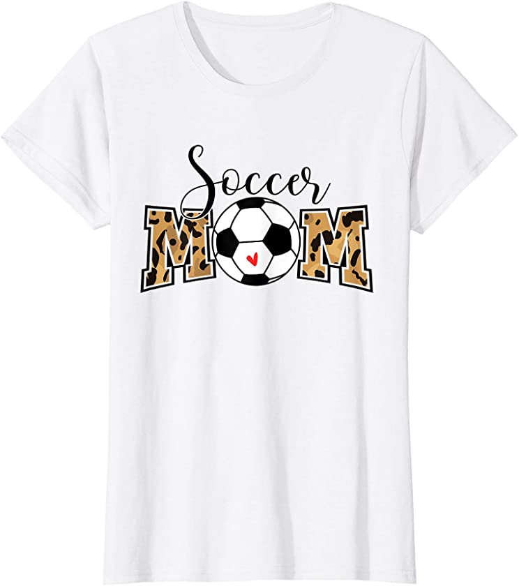 Womens Soccer Mom Leopard Mother’s Day 2021 T-Shirt