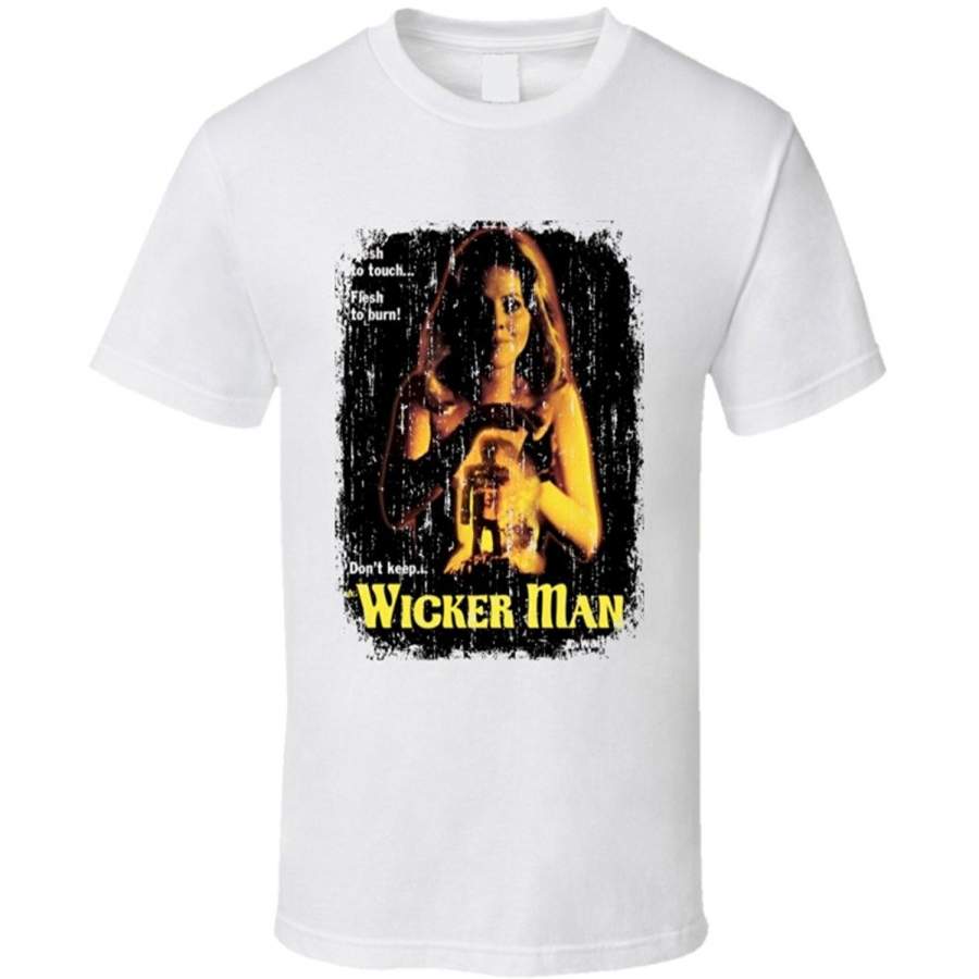 The Wicker Man Classic Horror Movie Poster T Shirt Fashion O-Neck Short Sleeved T-Shirts Summer Funny Loose Punk Tee Shirt For Men