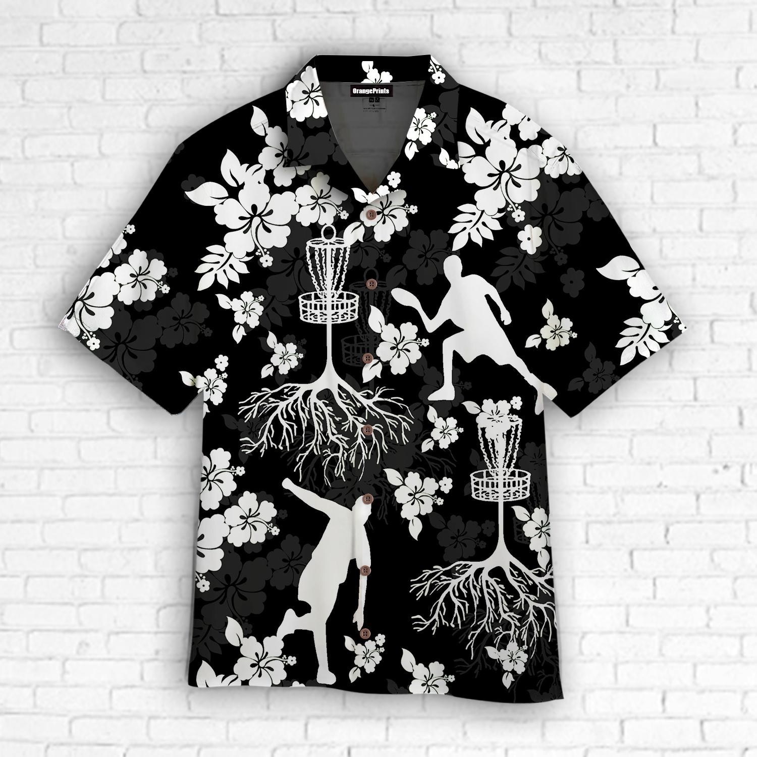 Disc Golf Tree Hibiscus Black Hawaii Shirt For Men And Women Ha14346