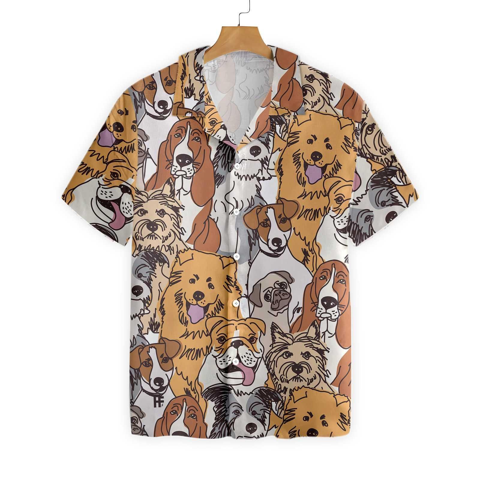 Group Dogs Seamless Pattern Hawaii Shirt Ha6769