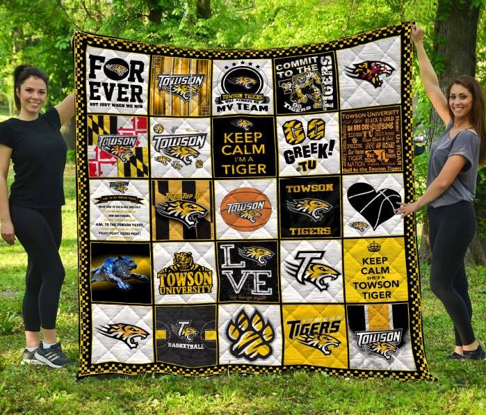 Towson Tigers 3D Quilt Blanket, Fleece Blanket