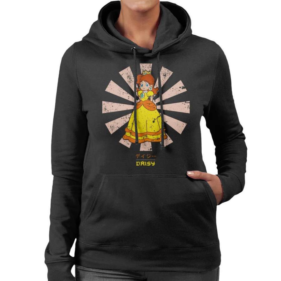 Princess Daisy Retro Japanese Mario Women’s Hooded Sweatshirt