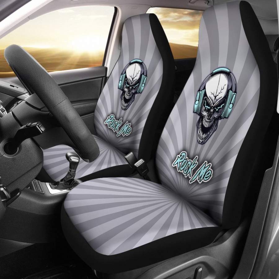 Rock Me Seat Cover Cars For Skull Lovers And Music Freaks