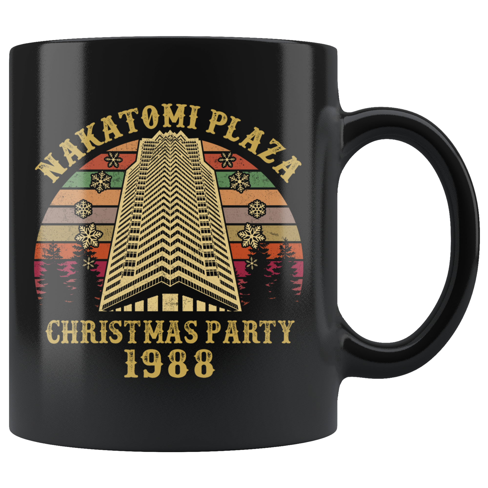 Die Hard Nakatomi Plaza Christmas Party 1988 Mug, 11 Oz Mug, Nakatomi Corporation, Christmas Party Tower