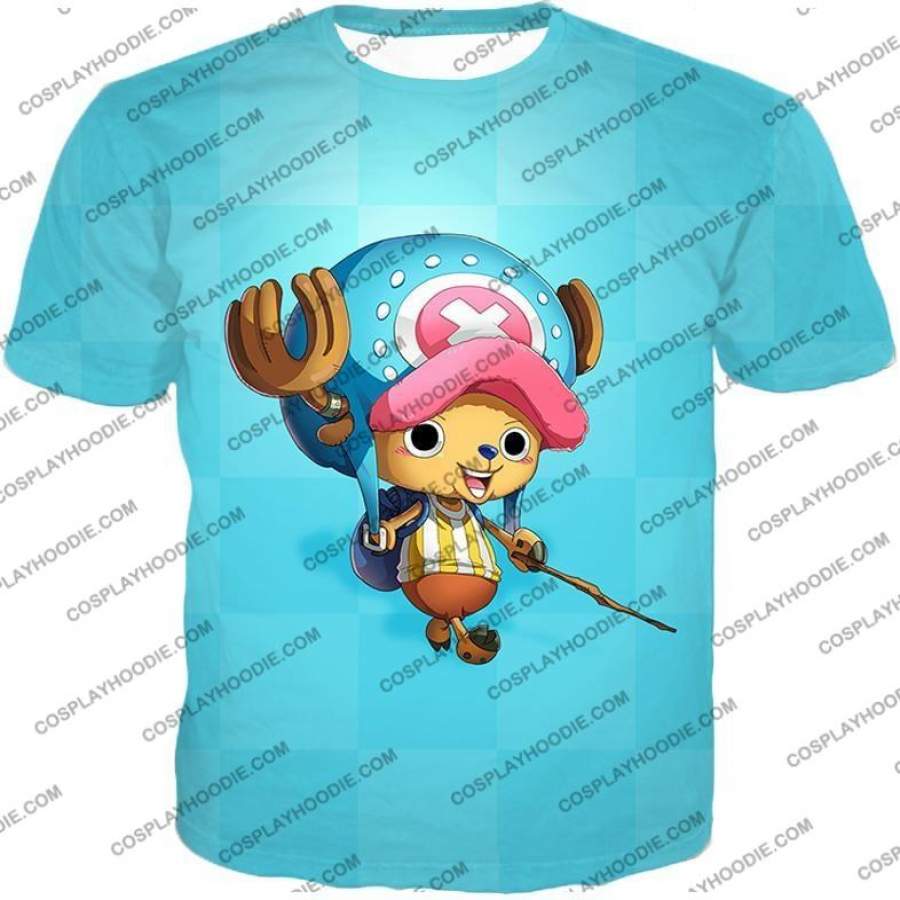 One Piece Cotton Candy Lover Doctor Tony Tony Chopper Cool Blue T-Shirt OP057